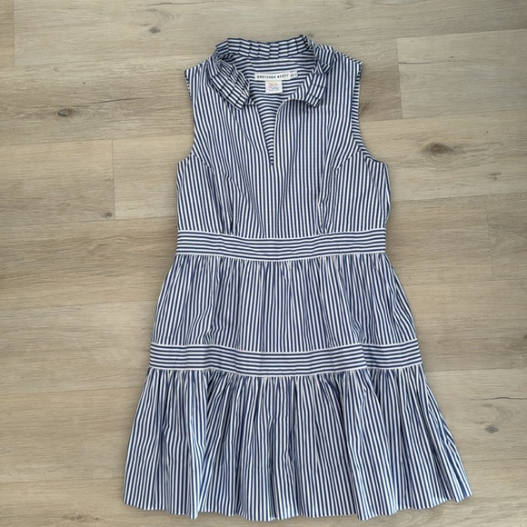 Gretchen Scott Blue and White striped sundress. - Picture 3 of 4